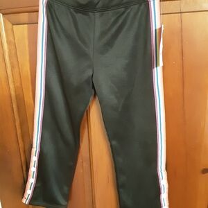 Girls' Black Athletic Athletic Pants with Rainbow Side Stripe Size 4